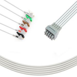 Aksesoris Medis Caremed Kompatibel untuk GE Healthcare ApexPro CH 5 Lead Clip AHA Kabel EKG Bebas Lateks - Product Image 1