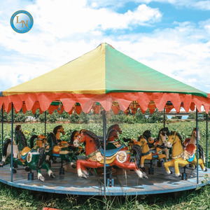 Meilleur prix 16 sièges simples pliants manèges parc Whirligig jeux carrousel sur remorque - Product Image 3