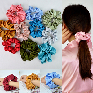 Vente en gros de chouchous en satin pour femmes et jeunes filles, élastiques, élégants et de haute qualité, accessoires capillaires - Product Image 4