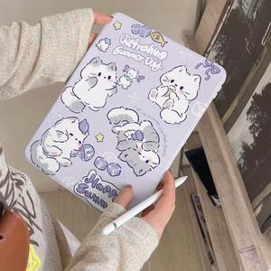 Cartoon Cat Ins iPad Air 4/5 manchon de protection rotatif <span class=keywords><strong>coque</strong></span> plate en TPU pour iPad Pro/10/9/8th avec poignée de téléphone incluse - Product Image 2