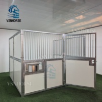 Écurie Temporaire Portable Étanche et Légère pour Chevaux avec Toit en Tissu Vinyle et Structure en Acier