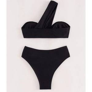 Conjunto de Bikini de Dos Piezas de Lujo Personalizado para Mujeres Maduras, Traje de Baño de Color Sólido con Tanga Micro y Top Triangular, Ropa de Playa - Product Image 1