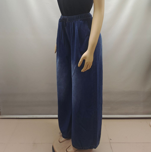 <span class=keywords><strong>Jeans</strong></span> Estivi Vintage da Donna Traspiranti a <span class=keywords><strong>Vita</strong></span> Media Elasticizzati Gamba Larga Pantaloni <span class=keywords><strong>in</strong></span> Denim Casual Versatili - Product Image 3
