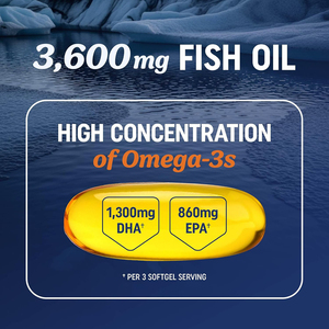 Huile de poisson Oméga <span class=keywords><strong>3</strong></span> 3600mg, riche en EPA et DHA, pour le soutien des articulations et la récupération musculaire, 120 gélules molles au citron, sans OGM, GMP - Product Image 4