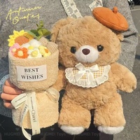 HUGMEI Teddy Tales Jouets en peluche personnalisés de dessins animés mignons Ours en peluche coloré Fabriqué en nylon peluche avec rembourrage en coton PP pour les anniversaires