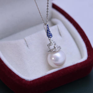 Freshwater 12-13mm White Round Strong Light S925 <b>Silver</b> Full Set <b>Necklace</b> with Fine Flaws Pearl <b>Pendant</b> for Female - Product Image 2