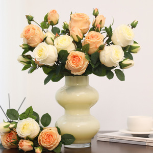 Xuan Ya <b>Rose</b> Artificial <b>Rose</b> Bouquet <b>Light</b> Pink High Simulation Plastic Silk Flowers For Home Wedding Decoration - Product Image 3