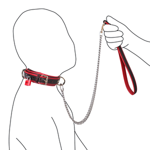 3 model mainan hewan peliharaan Kombo tali dapat dikunci Premium UNTUK Wanita Pria dengan bantalan kerah kulit mainan Slave BDSM untuk pengekang Bondage - Product Image 3