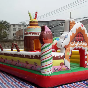 Maison gonflable de rebond d'enfant en bas âge de château sur le thème coloré commercial de sucrerie pour le terrain de jeu extérieur de partie d'enfants - Product Image 3