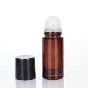 Ingrosso rotolo di deodorante in vetro ambra 30ml 50ml su bottiglia di vetro rotolo di olio essenziale sulla bottiglia di profumo