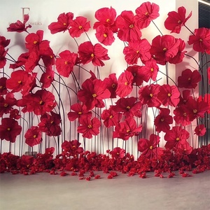 Handmade <span class=keywords><strong>Red</strong></span> Roselle Nhân Tạo Hoa Giấy Cho Năm Mới Tổ Chức Sự Kiện Trang Trí Khổng Lồ Hoa Giáng Sinh Trở Lại Trường Trung Quốc Năm Mới - Product Image 1