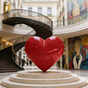 Escultura Grande de Coração Vermelho em Aço Inoxidável RELONG, Estilo Romântico para Decoração - Product Image 6