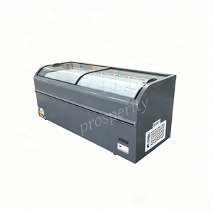 Vitrine réfrigérée commerciale de 1,8 m, style européen, <span class=keywords><strong>gris</strong></span>, 2 portes, en acier coloré, à refroidissement direct, pour charcuterie - Product Image 1