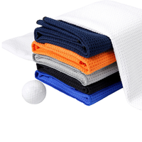 Serviette de nettoyage de balles de golf en microfibre gaufrée avec logo personnalisé, séchage rapide, absorbante, vente en gros directe d'usine OEM