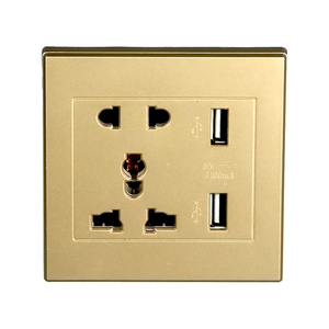 <span class=keywords><strong>Prise</strong></span> murale universelle 5 broches 13A multifonctionnelle avec double USB en cuivre, 2 prises, <span class=keywords><strong>prise</strong></span> de terre standard compatible SDK - Product Image 2