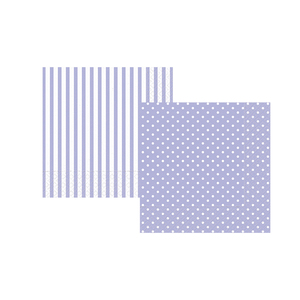 Napkin 2 ply 33x33 cm, dots and stripes lilac, 20 pcs/pack - Product Image 1