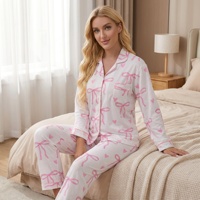 Pyjama pour femmes, élégant, à manches longues, à revers, pantalon, doux, printemps, automne, vêtements de maison, ensemble 2 pièces