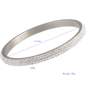 Bracelet en cristal 12 mm, trois rangées, serti de pierres blanches AB rondes, unisexe, à porter au quotidien - Product Image 5