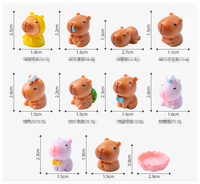 Dessin animé Miniature Collection Animal Capibara Capybara Résine Figurine pour Pendentif Porte-clés Mystère Boîtes Aveugle Sac Petit Cadeau Jouet