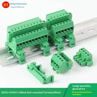 RS Green 2EDG-UVKM-5.08mm Bornier de raccordement enfichable pour rail, avec oreilles de fixation, ensemble de raccordement 2EDGKM (Nylon PA66) 300V 15A -40~105 V0 Ininflammable