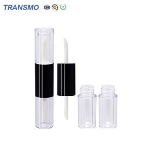 Tube personnalisable double embout pour crayon à lèvres et gloss 2*4ml, emballage cosmétique noir transparent avec design pour eye-liner - Product Image 1