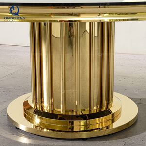 Customizable Stainless Steel Base with Tempered <strong>Glass</strong> Surface Wedding Restaurant Hotel Dining <strong>Table</strong> Furniture - Product Image 3