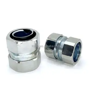 DGJ Type zinc alloy Self secured union Flexible Conduit Compression Connector to Steel pipes