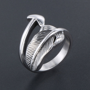 Feather Arrow <b>Ring</b> <b>Titanium</b> Steel Unisex Fashion Jewelry Gift SA956 - Product Image 3