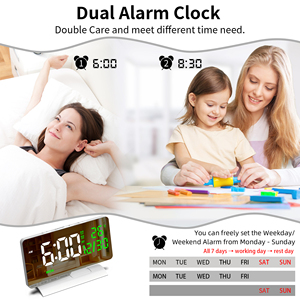 2026 Mới Nhất Thông Minh Bảng Đồng Hồ Hộ Gia Đình Kỹ Thuật Số Gương Hiển Thị Với Dst Nhiệt Độ LED Tuần/Tháng/Ngày Máy Tính Để Bàn Đồng Hồ Báo Thức - Product Image 5