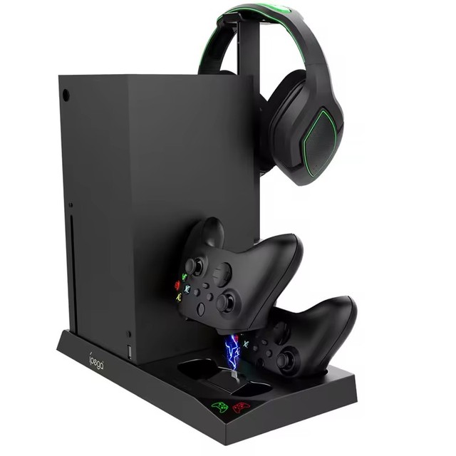 PG-XBX013 Multifunctional Cooling Fan Base for Xboxes Series Dual Charging Station Game Console Storage Bracket Stand