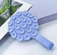 Support d'écran de miroir en silicone avec ventouse adhésive à double face en forme de cœur Support à ventouse antidérapant