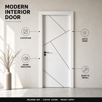 Porte intérieure moderne en MDF, isolation acoustique personnalisée, porte de chambre en mélamine pour hôtel, appartement, maison, villa, projet, fourniture en gros