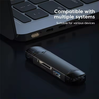 Lector de Tarjetas de Memoria Mini TF SD Portátil, Adaptador OTG, Unidad Flash USB, Todo en Uno, Aleación de Aluminio, USB 6 en 1, USB 3.0 Tipo C Micro