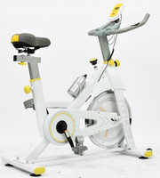 Vélo de spinning blanc professionnel commercial avec résistance à friction pour usage domestique et intérieur