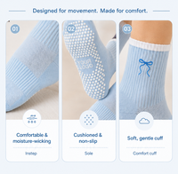 Chaussettes de Pilates personnalisées avec logo, chaussettes de yoga pour femmes, chaussettes de Pilates confortables en coton, chaussettes antidérapantes, respirantes et tendance pour le sport