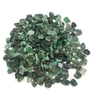 Pierres précieuses de jade naturelles, en vrac, pierres de jade vert poli, gravier, émeraude, vente en gros
