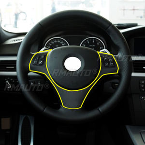 Autocollants de garniture de volant de voiture aspect carbone pour BMW Série 3 E87 E90 2005 2006 2007 2008 2009 2010 2011 2012, style automobile - Product Image 5