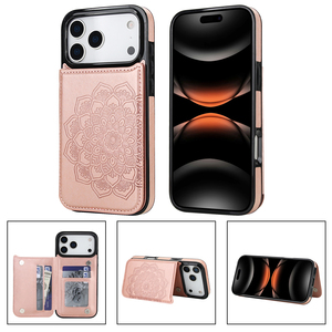 Étui <span class=keywords><strong>portefeuille</strong></span> en cuir avec motif de fleurs de Datura, résistant aux chocs, avec plusieurs emplacements pour cartes, support de protection pour iPhone/<span class=keywords><strong>Huawei</strong></span>/Samsung - Product Image 1