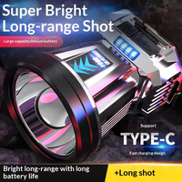 Phare LED haute puissance super lumineux avec chargement USB, faisceau réglable, indice de protection IP65 - 3 modes pour la pêche, la plongée et l'utilisation en extérieur