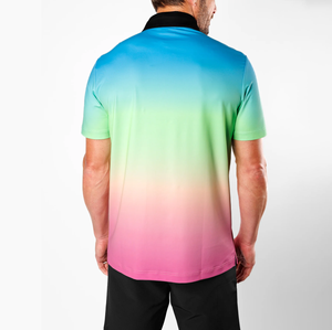 Maillot de sport personnalisé avec logo et motif intégral, séchage rapide, protection UPF 50+, en polyester et élasthanne, ajusté pour le golf et les t-shirts - Product Image 2
