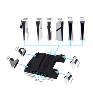Grand support de charge de refroidissement pour console de <span class=keywords><strong>jeu</strong></span> PS5/ PS5 Pro pour support de charge de contrôleur <span class=keywords><strong>PSVR2</strong></span> et PS5 pour support de casque <span class=keywords><strong>PSVR2</strong></span> - Product Image 2