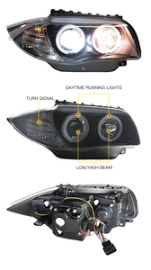 MJ pour <span class=keywords><strong>BMW</strong></span> Série 1 E87 <span class=keywords><strong>2004</strong></span> 2011 Lampe frontale LED Phare <span class=keywords><strong>118i</strong></span> Mise à niveau de la lumière avant Lentille LED complète Nouveau phare en gros - Product Image 6