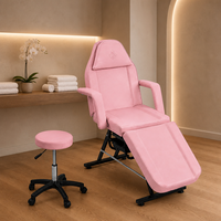 Table de massage pliable professionnelle moderne, cadre en acier inoxydable, appui-tête intégré, éponge haute densité, salon commercial