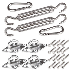 ชุดอุปกรณ์ติดตั้งผ้าบังแดดสแตนเลส Eda 304 พร้อมตะขอปรับระดับ M5 M6 และสมอสำหรับติดตั้งกันสาดกลางแจ้ง - Product Image 2