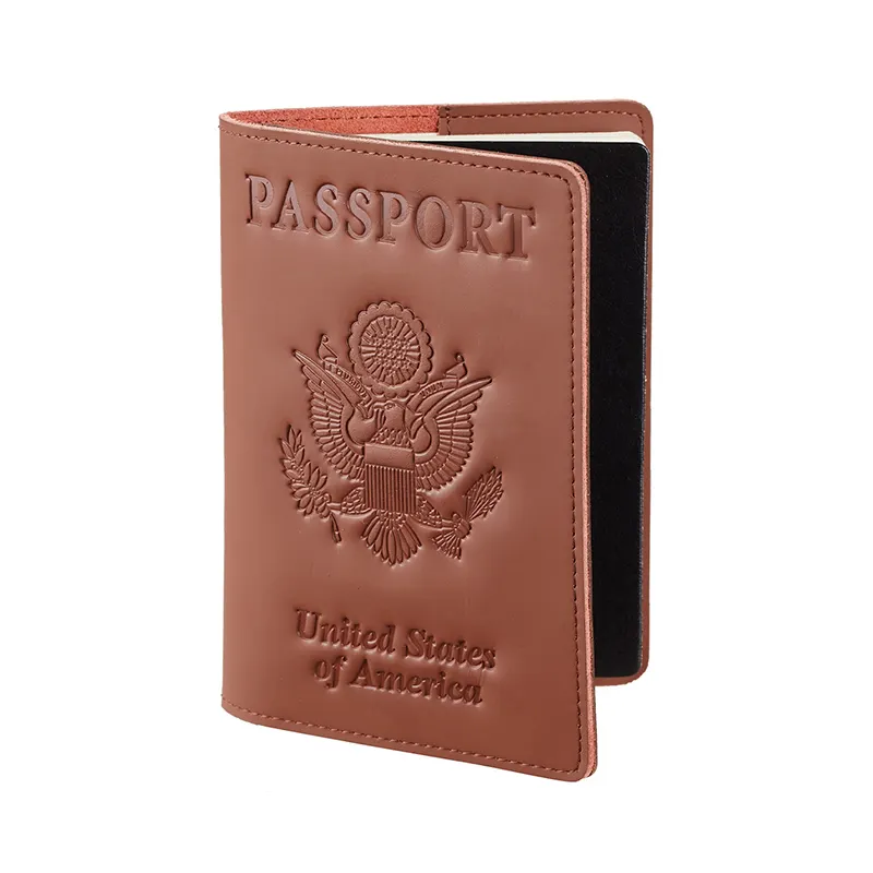 Chất lượng cao Thiết kế cổ điển du lịch Ví Passport Cover RFID chặn da hộ chiếu chủ tùy chỉnh