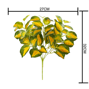 32 centimetri di Vendita Calda Artificiale <span class=keywords><strong>Foglie</strong></span> Fascio Con <span class=keywords><strong>Foglie</strong></span> di Colore Giallo Per Il Perfetto Regalo di Inaugurazione Della Casa - Product Image 5