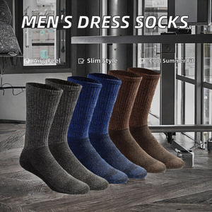 Wholesale Men Knitted Cotton Crew <b>Socks</b> Breathable Summer Business Dress <b>Socks</b> OEM Supplier - Product Image 2