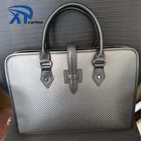 Mallette en cuir et fibre de carbone pour homme, accessoire d'affaires pour ordinateur portable