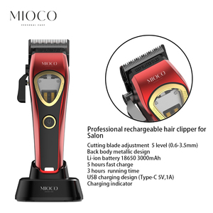 2025 nuevo Dual Magnetic <span class=keywords><strong>Vector</strong></span> Motor Clipper DLC Blade AJUSTE DE 5 niveles tipo C carga 3H uso grado profesional MIOCO Rs9651 - Product Image 3