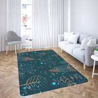 Niedrigfloriger Samtteppich im Landhausstil & Minimalistisches Muster Anpassbare Bodenmatten für Wohnzimmer Rutschfest Maschinenwaschbar